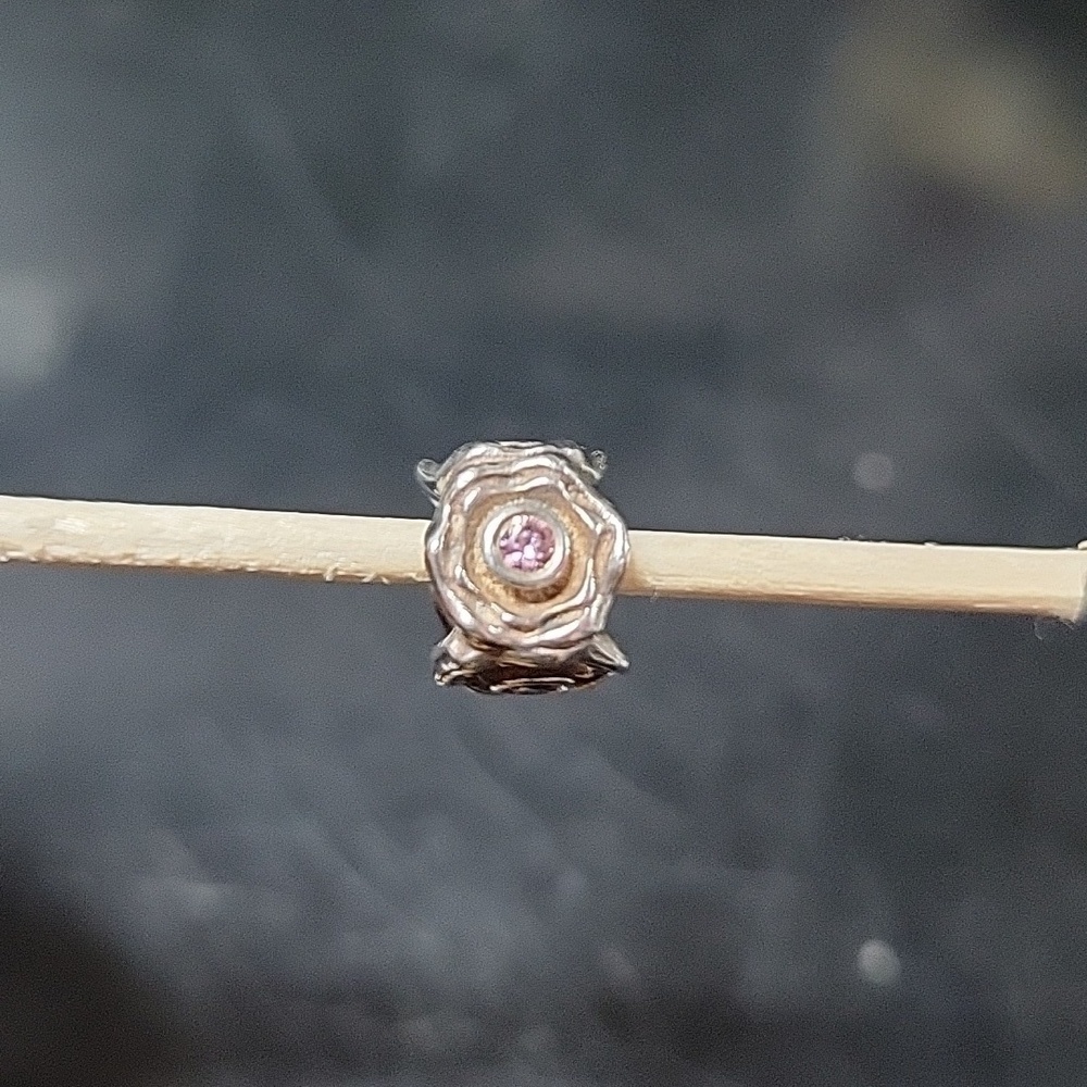 Pandora Rose Petals Pink CZ and Sterling Charm